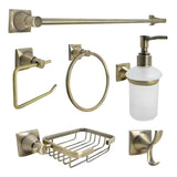 Juego de Accesorios de Baño Xcaret 6 Piezas Oro Cepillado | Set Completo para Baño Moderno y Elegante