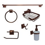 Juego de Accesorios de Baño Xcaret 6 Piezas Cobre | Set Completo para Baño Moderno y Decorativo
