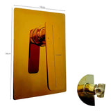 Mezclador Monocontrol Ducha Empotrado Oro Brillante 18x12 cm con Manija 11 cm