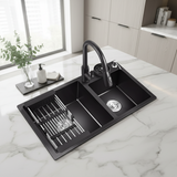 Lavaplatos Doble Acero Inoxidable Negro