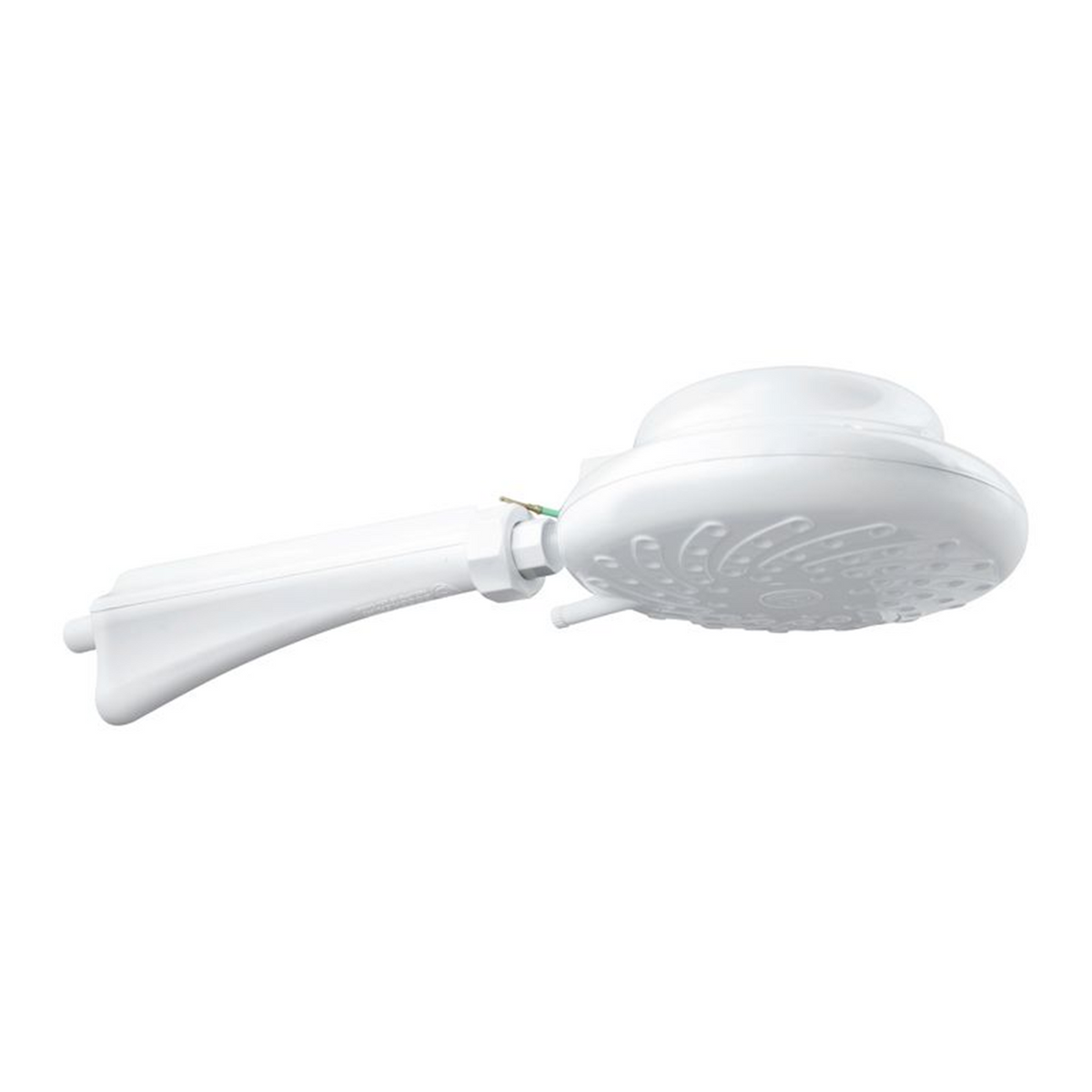 Ducha eléctrica blanca Maxi Zent con niple, vista inferior