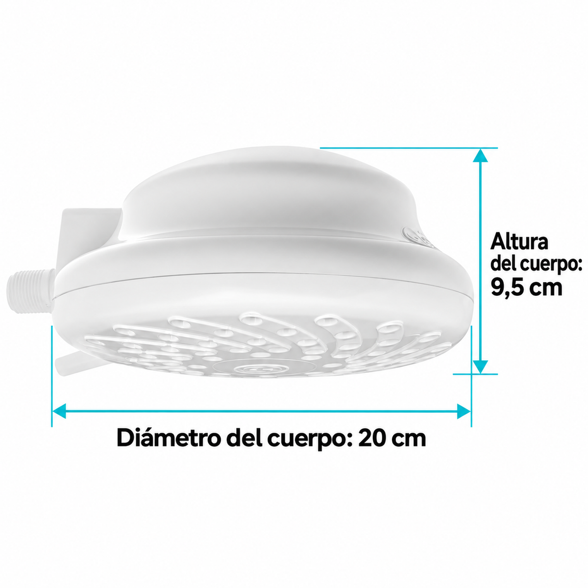 Medidas del cabezal: 20 cm de diámetro y 9,5 cm de alto