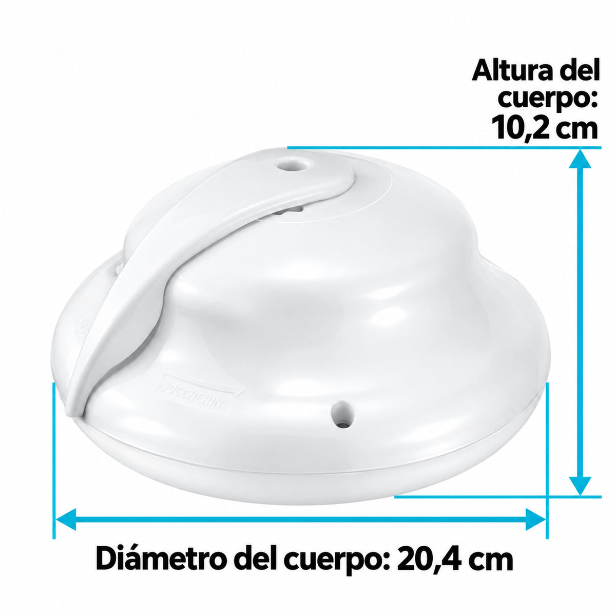 Medidas del cabezal: diámetro de 20,4 cm y altura de 10,2 cm