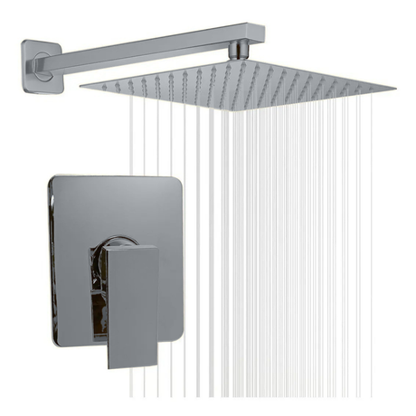 Conjunto de ducha cromado con regadera y monocontrol SKU 1807