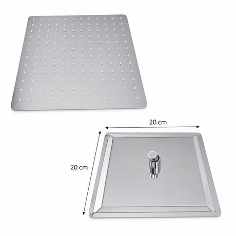 Conjunto de Ducha Orca Cromado con Monocontrol, Regadera 20 × 20 cm y Brazo de 40 cm
