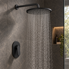 Conjunto De Ducha Coral Negro Con Regadera De 12 Pulgadas