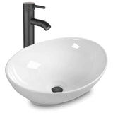 Kit Completo Lavamanos Blanco Canoa- Desagüe -griferia Negra