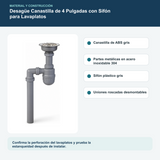 Materiales y construcción verificados del desagüe canastilla de 4 pulgadas con sifón para lavaplatos