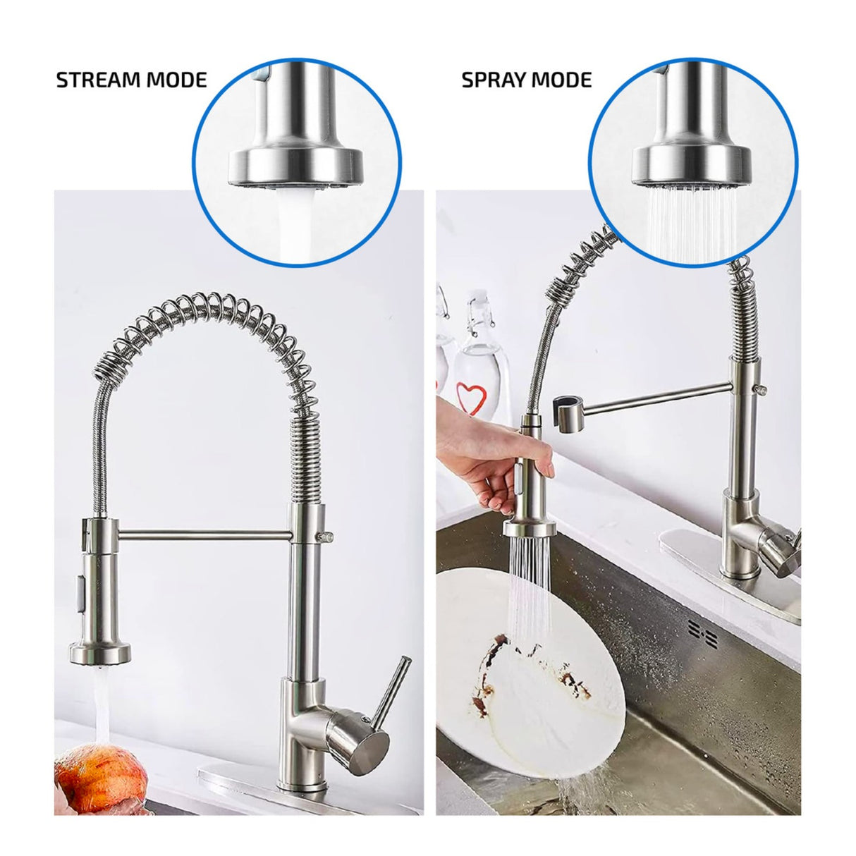 Llave Lavaplatos Monocontrol Extensible Negro Para Cocina Acabado Mate