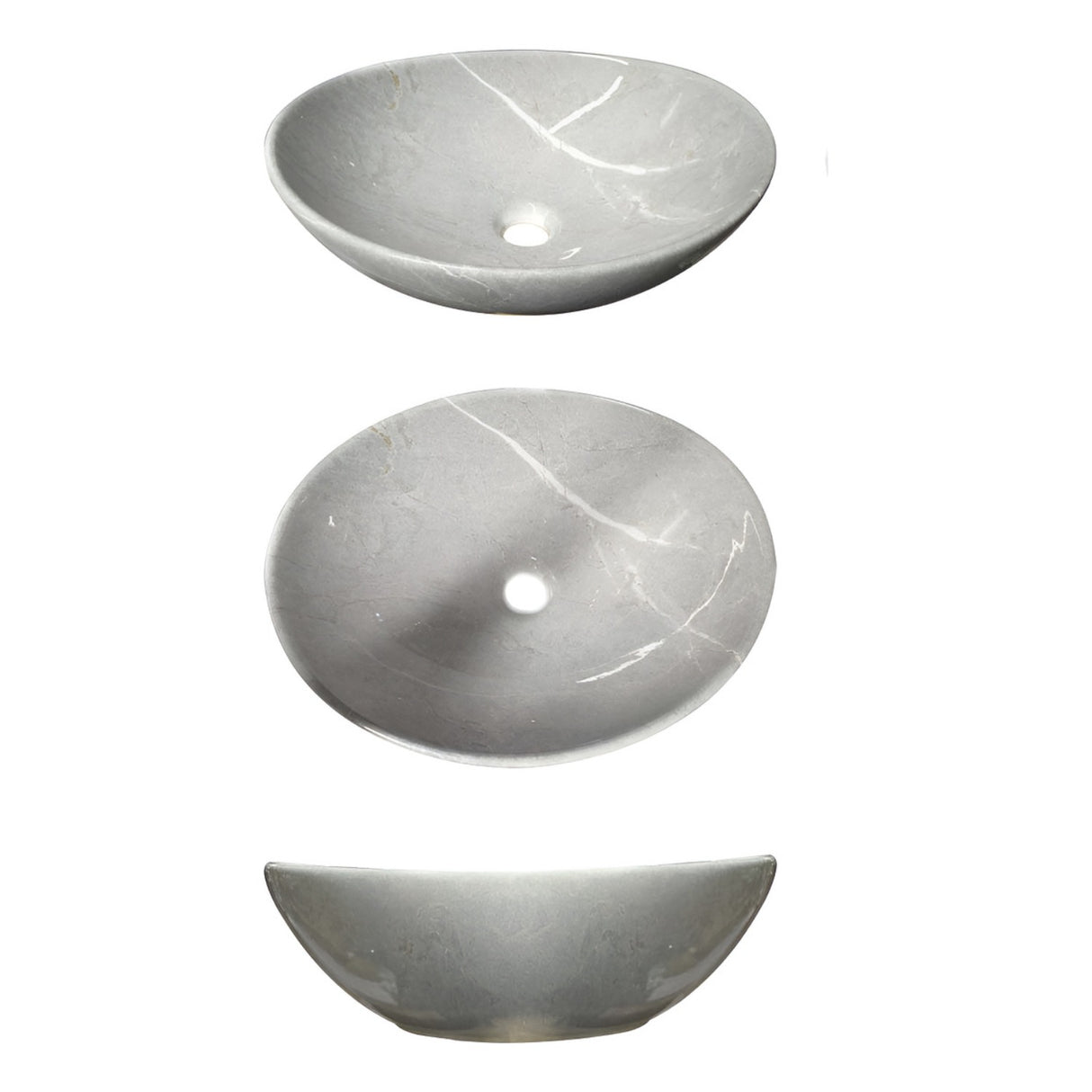 Lavamanos Tipo Canoa Ceramica Gris Marmol