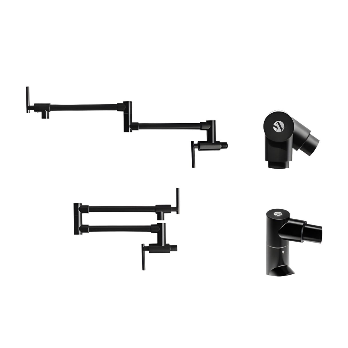 Llave Muro Plegable Tessuto Negro Mate Acero Inoxidable