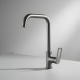 Grifería Monomando Spacco Alto Gris Concreto Cuello Acero In