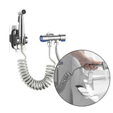 Grifo para Inodoro con Válvula Angular de Doble Salida en Acero Inoxidable Bidet