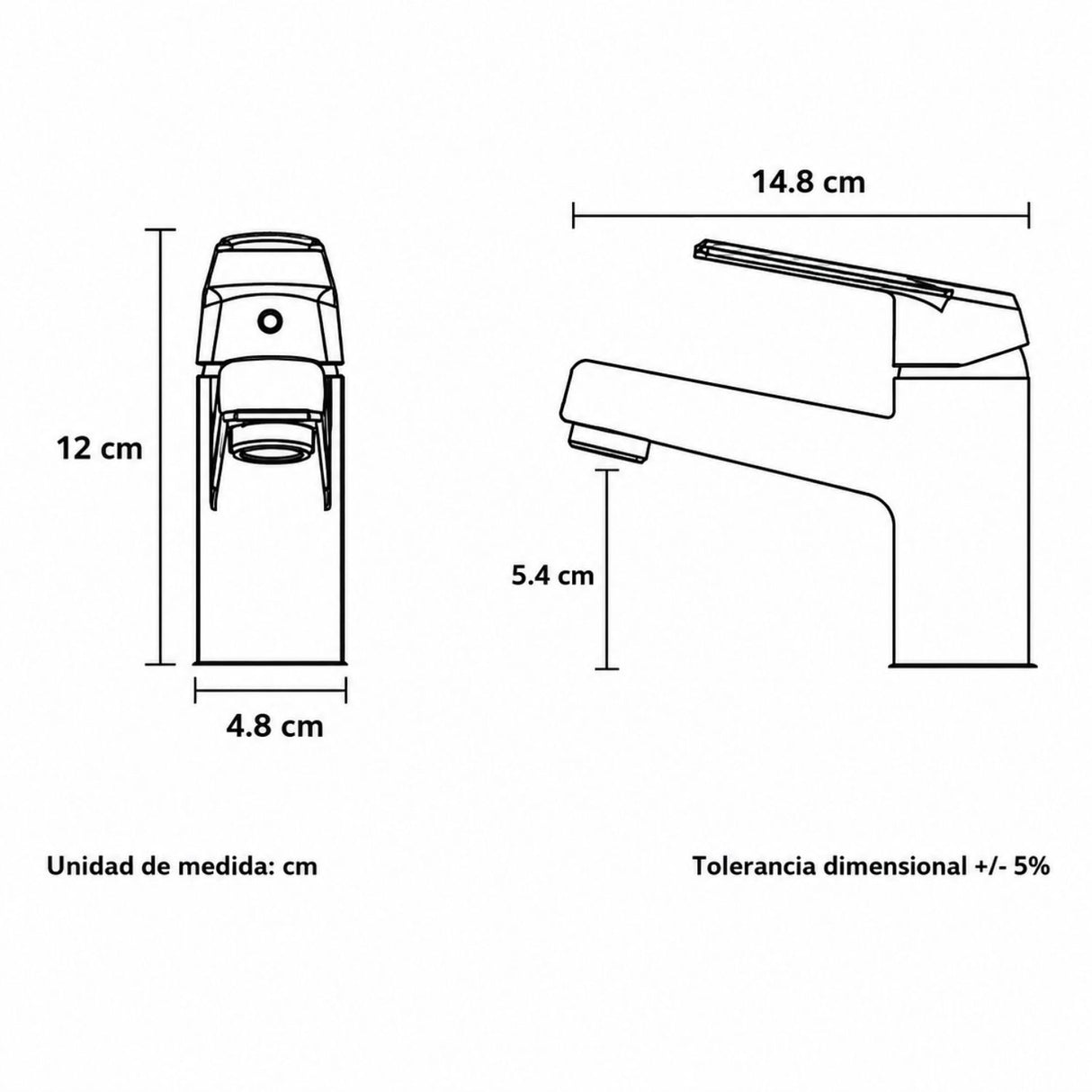 Grifería para Lavamanos Domenica Monocontrol Cromada 12 cm