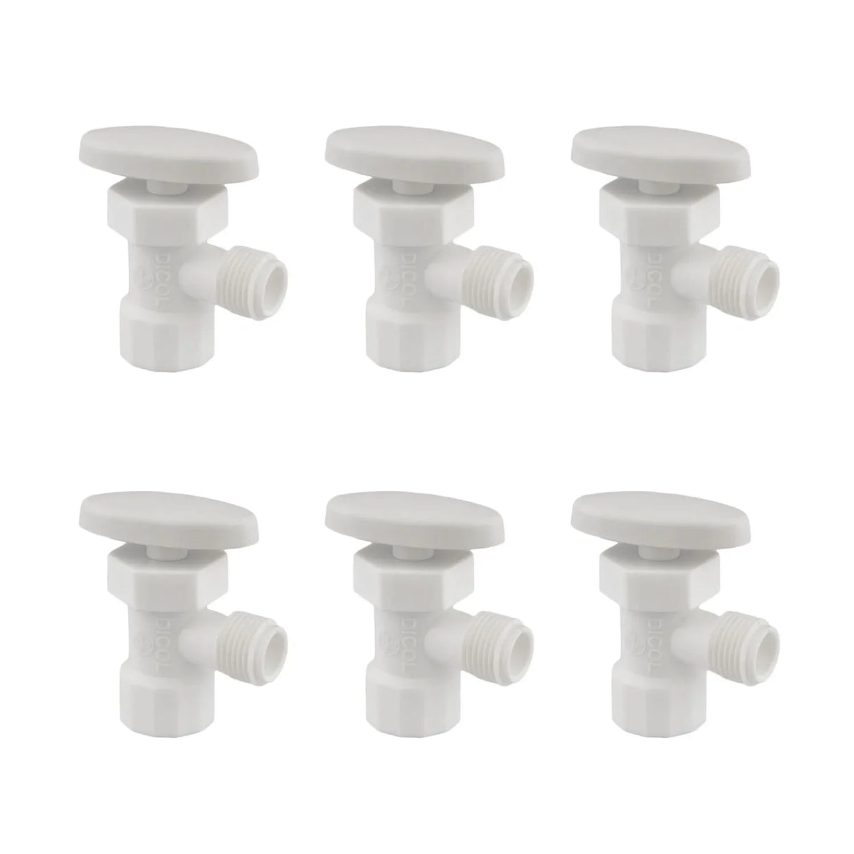 Pack X 6 Válvula Reguladora Presión 1/2 Plástica Blanca