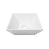 Lavamanos Sobreponer Cuadrado Cerámico Blanco Deluxe