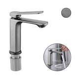 Grifería Lavamanos Monocontrol Baja Gunmetal Antihuellas Metalica