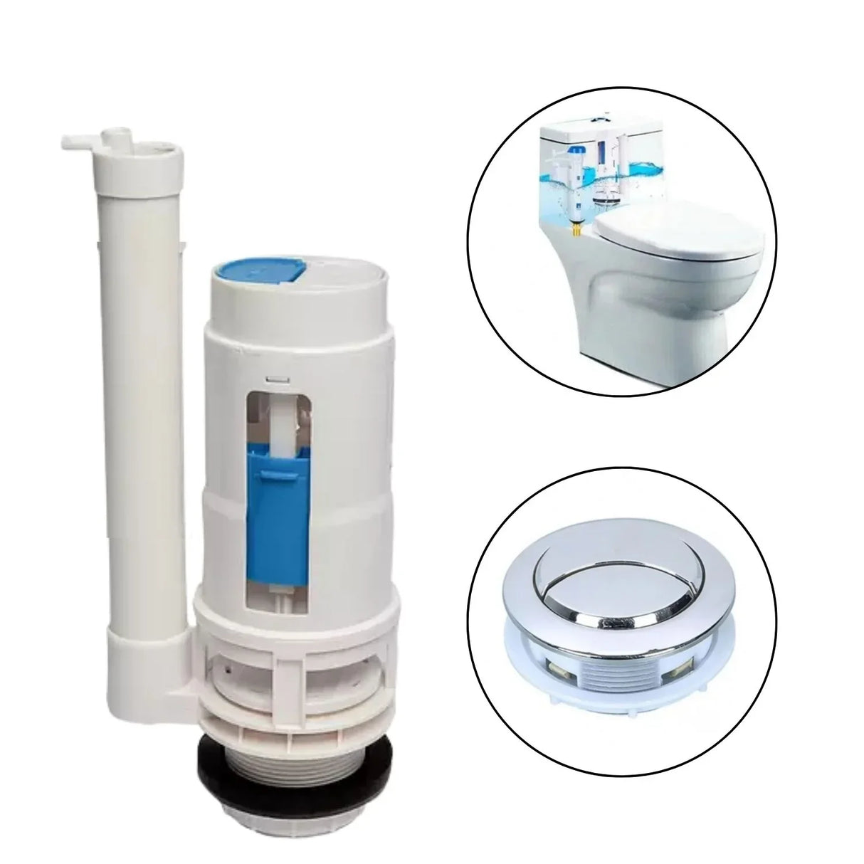 Válvula de Doble Descarga para Sanitario de 2 Piezas con Botón de Doble Descarga