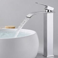 Grifería Lavamanos Alto Milán Cromado 30 cm Tipo Cascada Monocontrol para Vessel