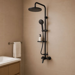 Columna de Ducha Notte Negra 114 cm con Monomando y Teleducha de 5 Funciones