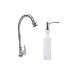 Llave Sencilla De Lavaplatos En Acero Inoxidable+Dispensador Lavaplatos Satín