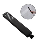 Mango Teleducha Slim Alargada Negra en Acero Inoxidable (SUS304), Entrada de ½”, Chorro Tipo Lluvia