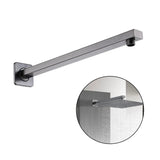 Brazo cuadrado de ducha Kassel gris níquel de 40 cm