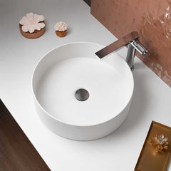 Lavamanos Sobreponer Olimpus Blanco Mate 36 x 36 x 12 cm | Diseño Redondo Moderno