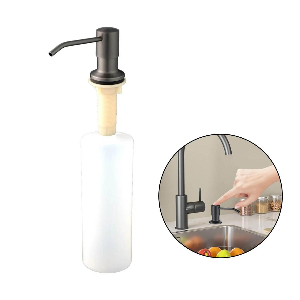 Dispensador Jabón Mesa (Lavaplatos) Gris Mate