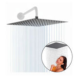 Regadera Gris de Ducha en Acero SUS304  - 20 cm - Sin Tubo