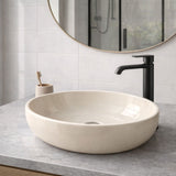 Lavamanos Sobreponer Ovalado Beige en Porcelana 42 x 30 x 15.5 cm
