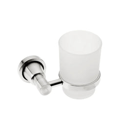 Porta Vaso y Vaso de Cristal Lujo Aluminio Para Baño