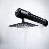 Ducha Eléctrica Horizontal Lusso Negra 220V con Regadera de 8” – Agua Caliente Instantánea