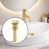 Desagüe Push para Lavamanos Oro Cepillado 7,8 cm de alto y 6,6 cm de ancho