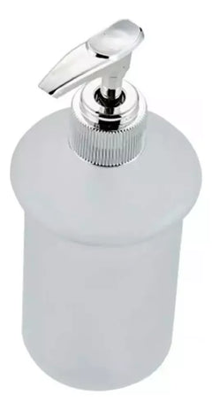 Dispensador Jabón Vidrio Opalizado Cromada
