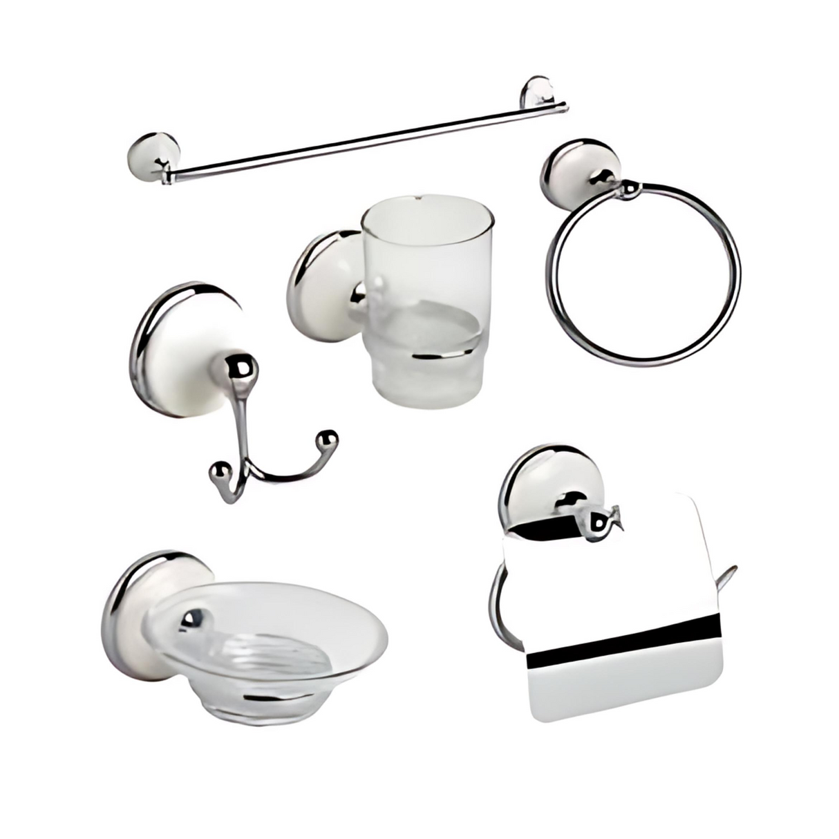 Juego Accesorios 6 Piezas B/Redonda Porcelana