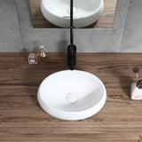 Lavamanos Sobreponer Ovalado Blanco Deluxe 42 cm (largo) x 30 cm (ancho) x 15.5 cm (alto)