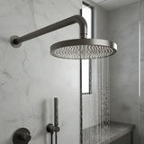 Regadera Redonda 25 Cm Spacco Gris Concreto Brazo 30cm Acero