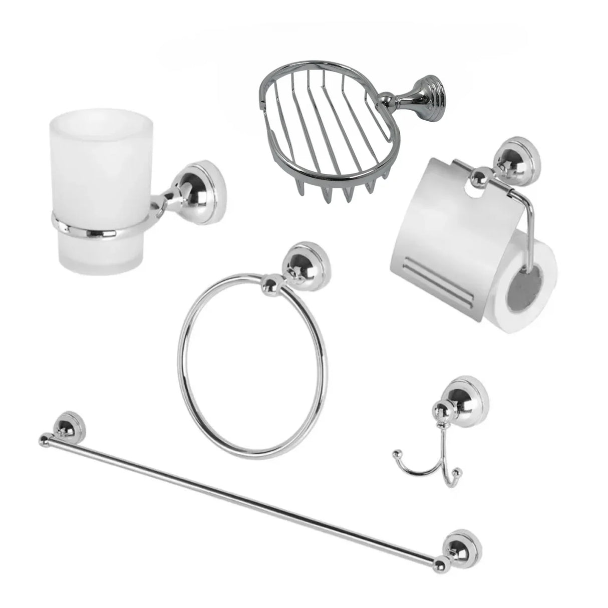 Kit Accesorios para Baño en Acero Cromado