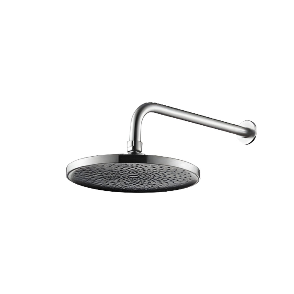 Vista frontal de regadera redonda Spacco 25,4 cm