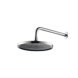 Vista frontal de regadera redonda Spacco 25,4 cm