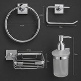 Set de Accesorios para Baño Cromado x4 Piezas