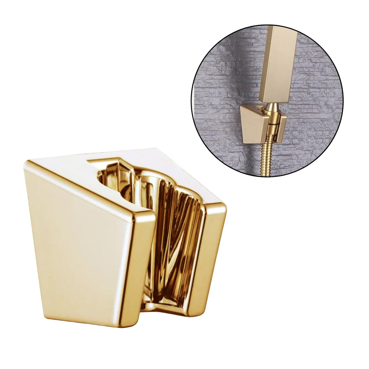 Portateleducha Fijo Cuadrado Dorado ABS - Sistema Universal