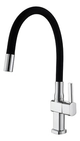 Grifería Llave De Mesón Agua Fria Flexible Negro Negro Mate