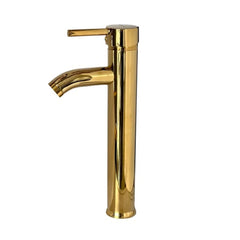Grifería Dorada Monocontrol para Lavamanos - Dorada, 30cm Alto, Agua Fría/Caliente
