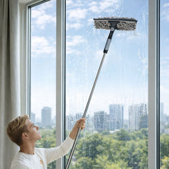Limpiador de Ventanas Extensible 4 Metros – Limpia Vidrios Telescópico para Alturas con Mango Ajustable