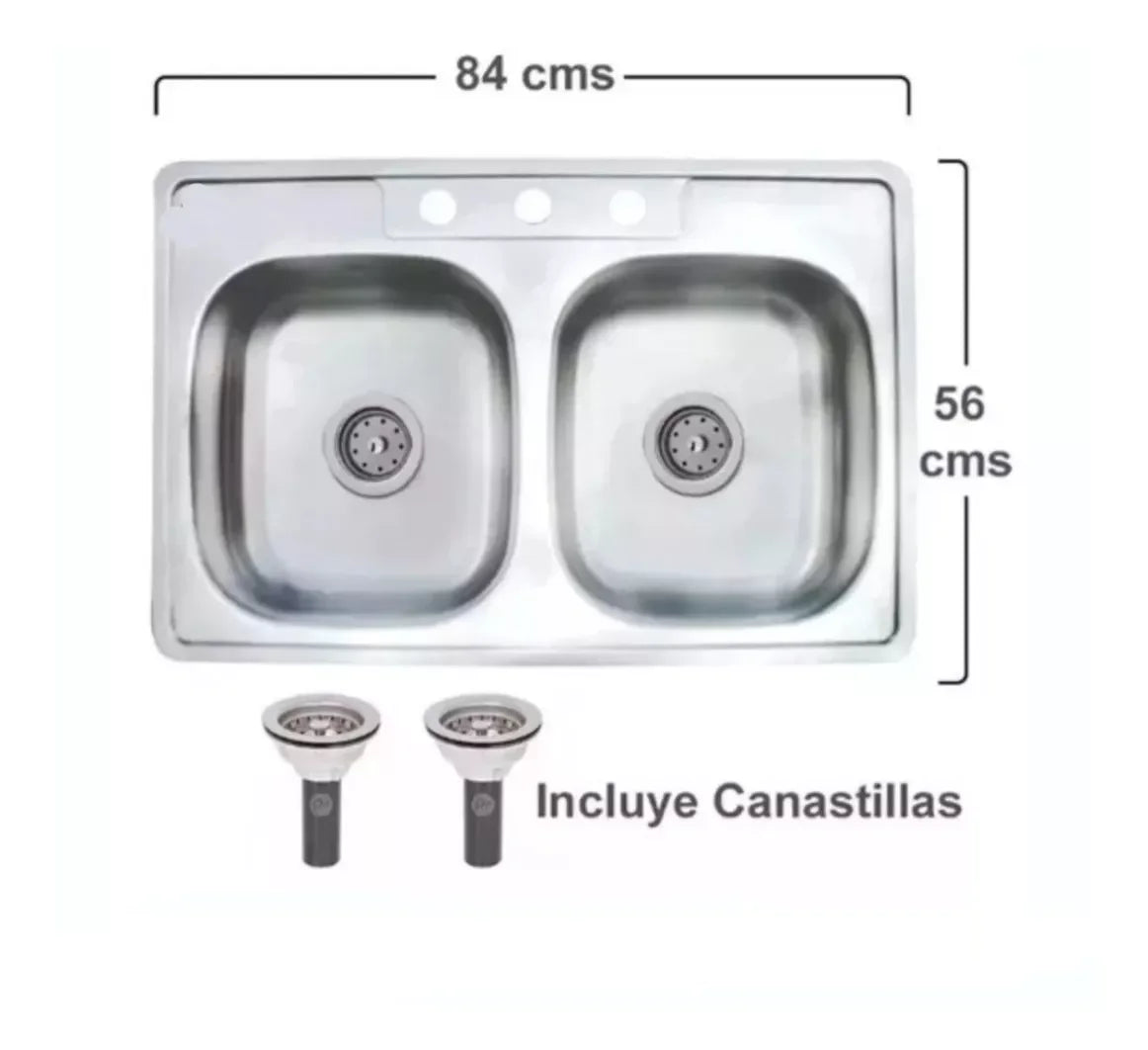 Lavaplatos Doble Poceta 84*56 Cms