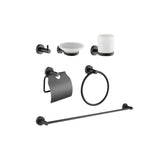 Juego Accesorios Baño Singolo X 6 Negro Mate Diseño Moderno