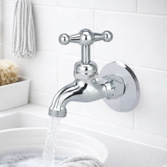 Llave Terminal Cromada 1/2” – Grifo Metálico Resistente para Uso Doméstico y Exterior