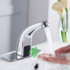 Grifería con Sensor Automático para Lavamanos Híbrida 110V | Sin Contacto, Ahorra Agua